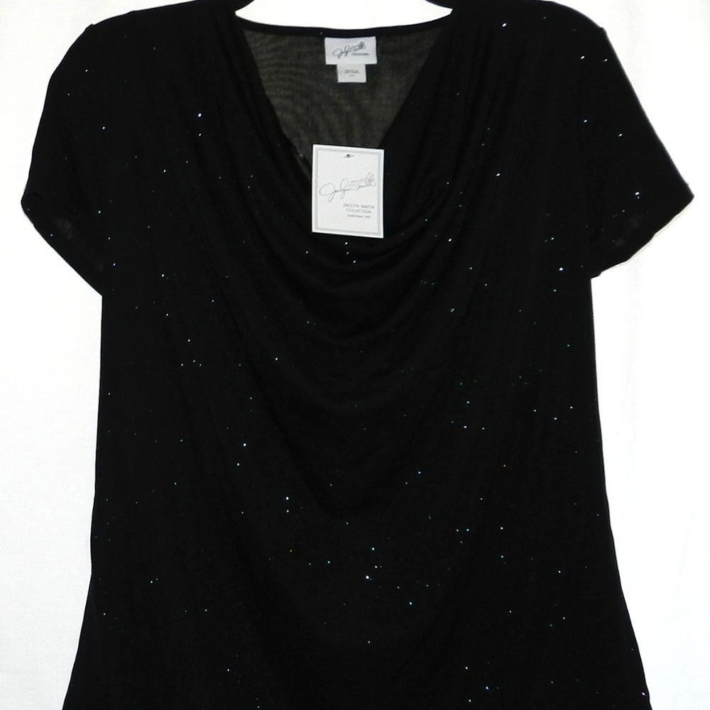 Jaclyn Smith Women's Small Glittery Sparkle Blouse
